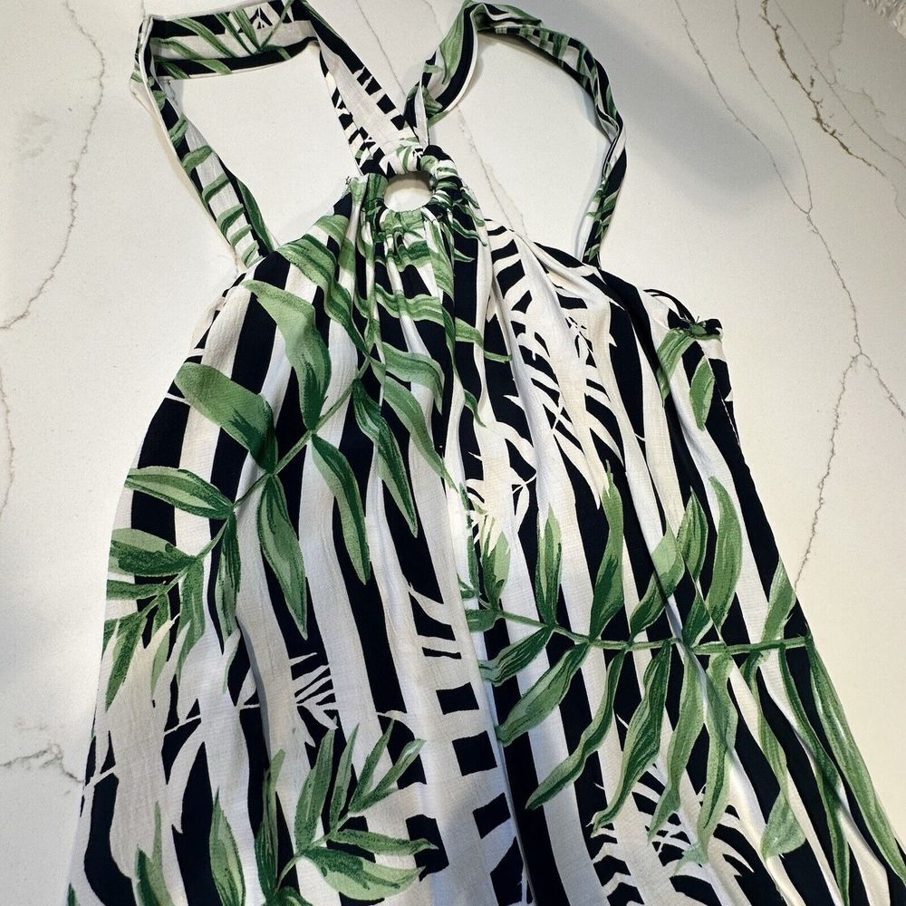 Zara trafaluc collection jumpsuit women's size S Green Floral